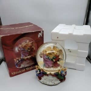 Large Musical Waterglobe Angels With Various  Musical Instruments Great Cond box